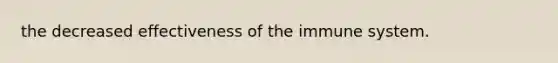 the decreased effectiveness of the immune system.