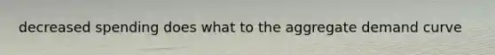 decreased spending does what to the aggregate demand curve