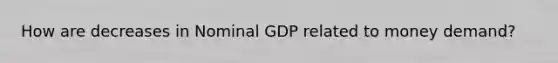 How are decreases in Nominal GDP related to money demand?