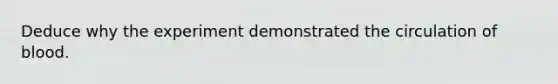 Deduce why the experiment demonstrated the circulation of blood.