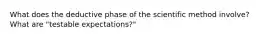 What does the deductive phase of the scientific method involve? What are "testable expectations?"