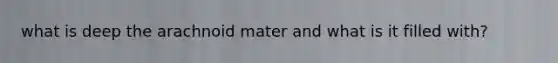 what is deep the arachnoid mater and what is it filled with?