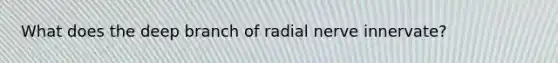 What does the deep branch of radial nerve innervate?