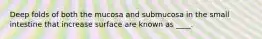 Deep folds of both the mucosa and submucosa in the small intestine that increase surface are known as ____.