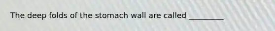 The deep folds of the stomach wall are called _________