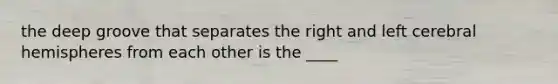 the deep groove that separates the right and left cerebral hemispheres from each other is the ____