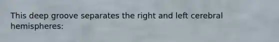 This deep groove separates the right and left cerebral hemispheres: