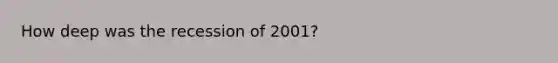 How deep was the recession of 2001?