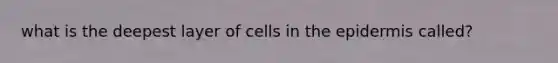 what is the deepest layer of cells in the epidermis called?