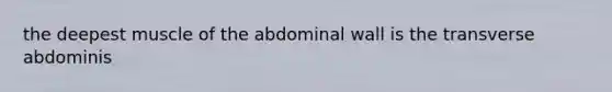 the deepest muscle of the abdominal wall is the transverse abdominis