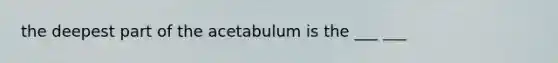 the deepest part of the acetabulum is the ___ ___