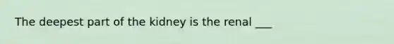 The deepest part of the kidney is the renal ___