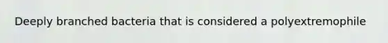 Deeply branched bacteria that is considered a polyextremophile