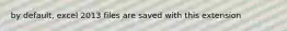 by default, excel 2013 files are saved with this extension