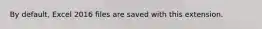 By default, Excel 2016 files are saved with this extension.
