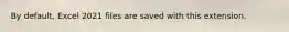By default, Excel 2021 files are saved with this extension.
