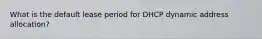 What is the default lease period for DHCP dynamic address allocation?