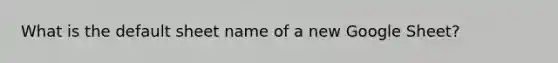 What is the default sheet name of a new Google Sheet?