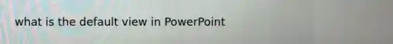 what is the default view in PowerPoint