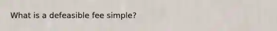 What is a defeasible fee simple?