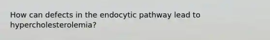 How can defects in the endocytic pathway lead to hypercholesterolemia?