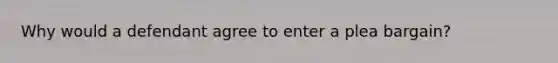 Why would a defendant agree to enter a plea bargain?