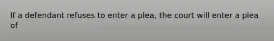 If a defendant refuses to enter a plea, the court will enter a plea of