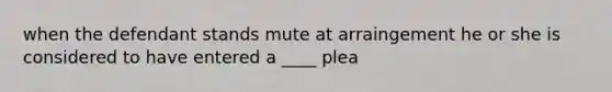 when the defendant stands mute at arraingement he or she is considered to have entered a ____ plea