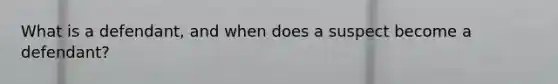What is a defendant, and when does a suspect become a defendant?