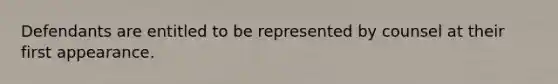 Defendants are entitled to be represented by counsel at their first appearance.