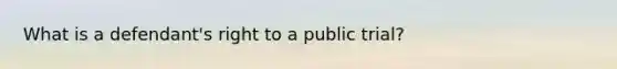 What is a defendant's right to a public trial?