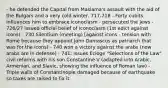 - he defended the Capital from Maslama's assault with the aid of the Bulgars and a very cold winter, 717-718 - Forty cubits influences him to embrace iconoclasm - persecuted the Jews - 726/27 issued official belief of Iconoclasm (1st edict against icons) - 730 Silentium (meeting) [against icons - tension with Rome because they appoint John Damascus as patriarch that was for the icons) - 740 won a victory against the arabs (now arabs are in defense) - 741: issues Ecloge "Selections of the Law" civil reforms with his son Constantine V (adapted into Arabic, Armenian, and Slavic, showing the influence of Roman law) - Triple walls of Constantinople damaged because of earthquake so taxes are raised to fix it