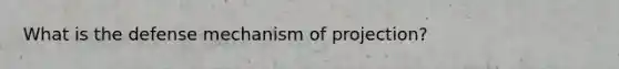 What is the defense mechanism of projection?