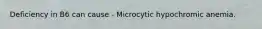 Deficiency in B6 can cause - Microcytic hypochromic anemia.