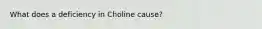 What does a deficiency in Choline cause?