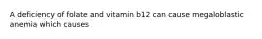 A deficiency of folate and vitamin b12 can cause megaloblastic anemia which causes