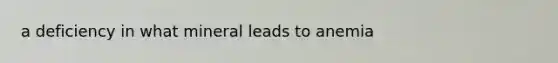 a deficiency in what mineral leads to anemia
