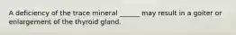 A deficiency of the trace mineral ______ may result in a goiter or enlargement of the thyroid gland.