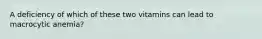 A deficiency of which of these two vitamins can lead to macrocytic anemia?