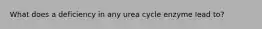 What does a deficiency in any urea cycle enzyme lead to?