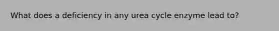 What does a deficiency in any urea cycle enzyme lead to?