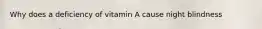 Why does a deficiency of vitamin A cause night blindness