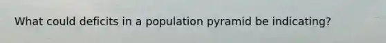 What could deficits in a population pyramid be indicating?