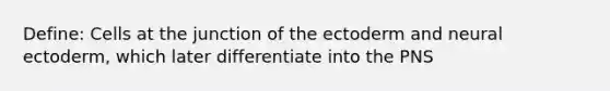 Define: Cells at the junction of the ectoderm and neural ectoderm, which later differentiate into the PNS