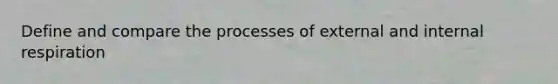 Define and compare the processes of external and internal respiration