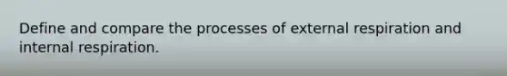 Define and compare the processes of external respiration and internal respiration.