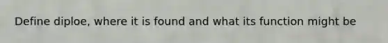 Define diploe, where it is found and what its function might be