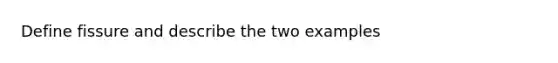 Define fissure and describe the two examples