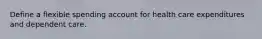 Define a flexible spending account for health care expenditures and dependent care.