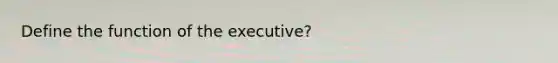 Define the function of the executive?